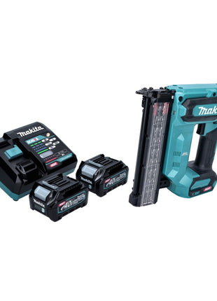 Makita FN 001 GD2 cloueuse à tête d'emballage avec batterie 40 V max. XGT Brushless + 2x batterie 2,5 Ah + chargeur