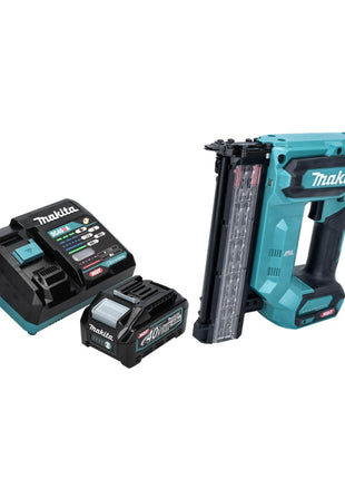 Makita FN 001 GM1 cloueuse à tête d'emballage avec batterie 40 V max. XGT Brushless + 1x batterie 4,0 Ah + chargeur