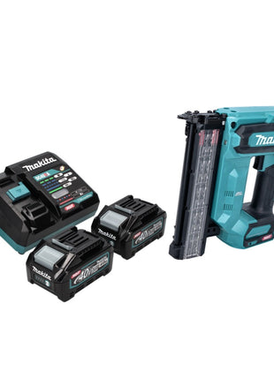 Makita FN 001 GM2 cloueuse à tête d'emballage avec batterie 40 V max. XGT Brushless + 2x batterie 4,0 Ah + chargeur