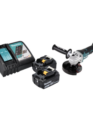 Makita DGA 517 RM akumulatorowa szlifierka kątowa 18 V 125 mm bezszczotkowa + 2x akumulator 4,0 Ah + ładowarka