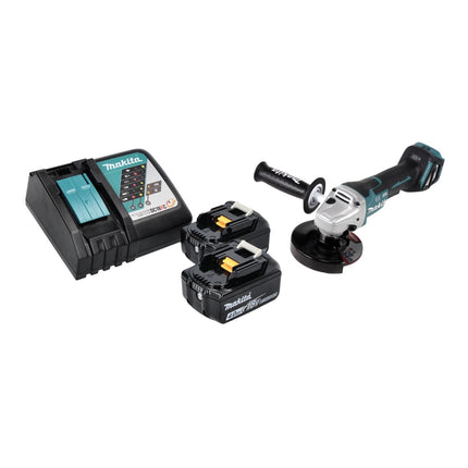 Makita DGA 517 RM Akku Winkelschleifer 18 V 125 mm Brushless + 2x Akku 4,0 Ah + Ladegerät