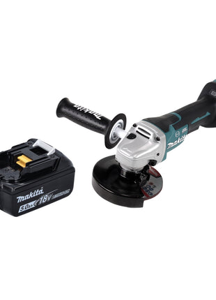 Amoladora angular a batería Makita DGA 517 T1 18 V 125 mm sin escobillas + 1x batería 5,0 Ah - sin cargador