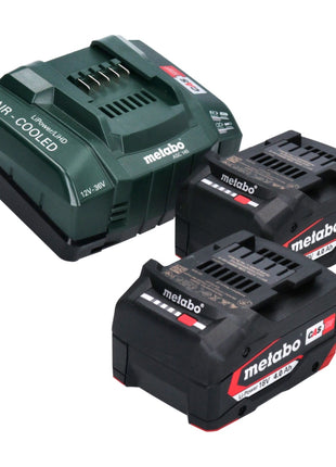 Metabo set básico 2x batería Li-Power 18 V 4,0 Ah CAS Li-Ion (2x 625027000) + cargador rápido ASC 145 (627378000)