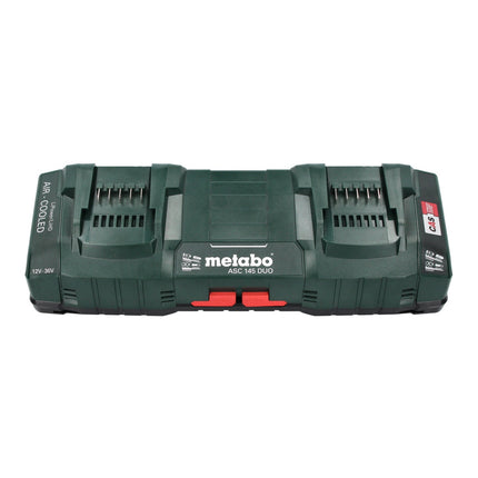 Metabo Basis Set 2x Li-Power Akkupack 18 V 4,0 Ah CAS Li-Ion Akku ( 2x 625027000 ) + ASC 145 DUO Doppel Schnell Ladegerät ( ‭627495000 )