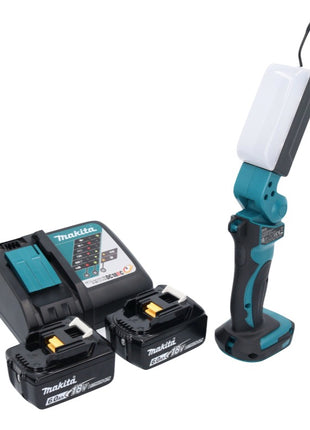 Makita DML 801 RG X LED Akku Lampe Arbeitsleuchte 18 V 240 lm + Diffusor + 2x Akku 6,0 Ah + Ladegerät