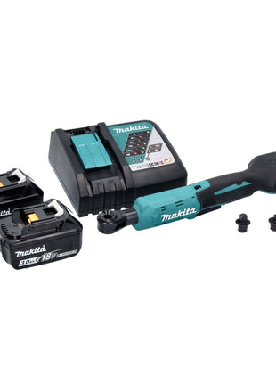 Makita DWR 180 RF Akku Ratschenschrauber 18 V 47,5 Nm 1/4" 3/8" + 2x Akku 3,0 Ah + Ladegerät