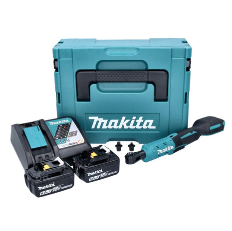 Makita DWR 180 RGJ destornillador de carraca inalámbrico 18 V 47,5 Nm 1/4" 3/8" + 2x baterías 6,0 Ah + cargador + Makpac