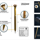 HausHalt Universal Holzbauschraube Holzschraube 3,0 x 45 mm PZ1 500 Stk. ( 000051371129 ) gelb verzinkt Kreuzschlitz Pozidriv Senkkopf Teilgewinde - Toolbrothers