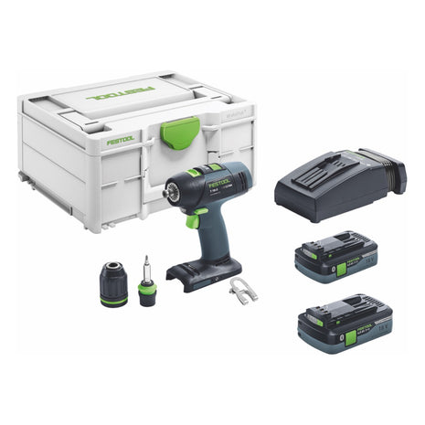 Festool T 18+3 HPC 4,0 I-Plus Akku Bohrschrauber 18 V 50 Nm Brushless ( 576446 ) + 2x Akku 4,0 Ah + Ladegerät + Systainer - Toolbrothers