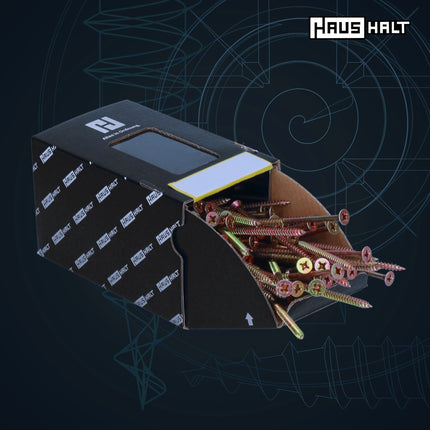 HausHalt Universal Holzbauschraube Holzschraube 6,0 x 160 mm PZ3 400 Stk. ( 4x 000051371220 ) gelb verzinkt Kreuzschlitz Pozidriv Senkkopf Teilgewinde - Toolbrothers