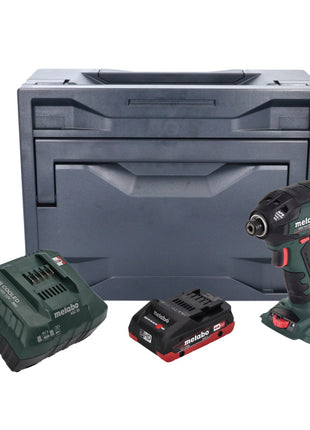 Metabo SSD 18 LTX 200 BL Atornillador de impacto a batería 18 V 200 Nm 1/4" sin escobillas + 1x batería 4,0 Ah + 1x cargador + metaCASE