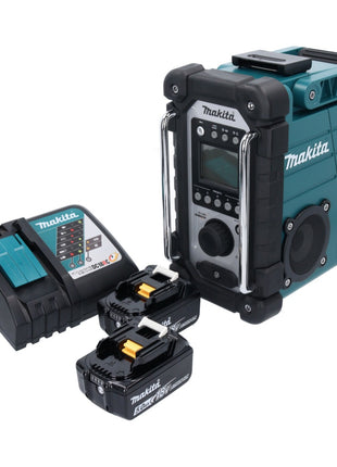 Makita DMR 107 RT Akku Baustellen Radio 7,2 - 18 V + 2x Akku 5,0 Ah + Ladegerät