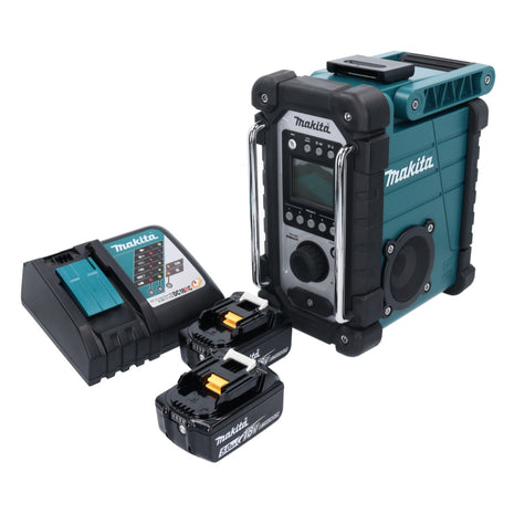 Makita DMR 107 RT Radio de chantier sans fil 7,2-18V + 2x Batteries 5,0Ah + Chargeur