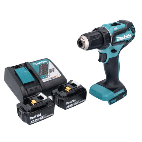 Makita DDF 485 RF Akku Bohrschrauber 18 V 50 Nm Brushless + 2x Akku 3,0 Ah + Ladegerät - Toolbrothers