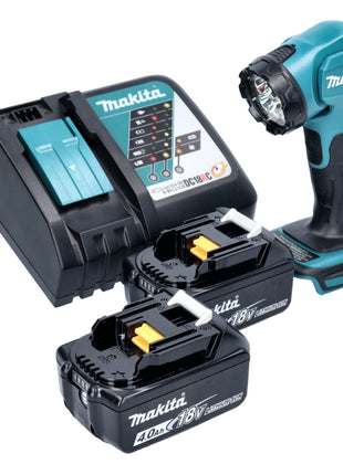 Makita DEADML 815 RM LED Akku Handleuchte 14,4 - 18 V 160 lm + 2x Akku 4,0 Ah + Ladegerät