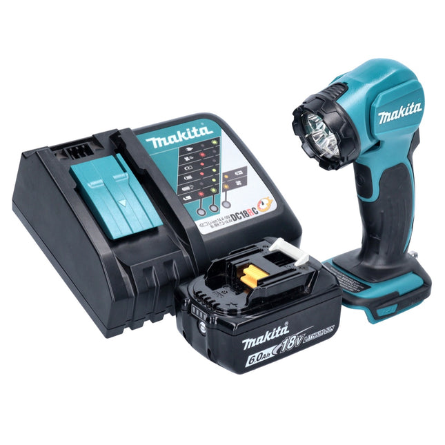 Makita DEADML 815 RG1 LED Akku Handleuchte 14,4 - 18 V 160 lm + 1x Akku 6,0 Ah + Ladegerät