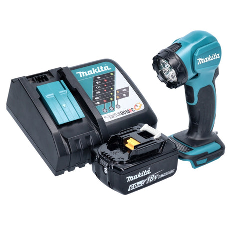 Makita DEADML 815 RG1 Lámpara de mano LED con batería 14,4 - 18 V 160 lm + 1x batería 6,0 Ah + cargador