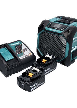 Makita DMR 203 RM Enceinte Bluetooth 12 V 18 V IP64 + 2x batteries 4,0 Ah + chargeur