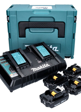 Makita Power Source Kit 18 V mit 4x BL 1820 B 2,0 Ah Akku ( 4x 197254-9 ) + DC 18 RD Doppel Schnellladegerät ( 196933-6  ) + Makpac