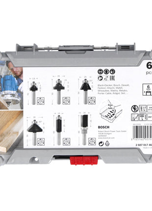 Bosch Rand- und Kantenfräser Set 6 tlg. 6 mm Schaft ( 2607017468 ) Trim & Edging Set für Oberfräsen