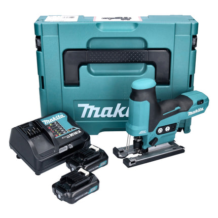 Makita JV 102 DSAJ Akku Pendelhubstichsäge 12 V max. Brushless + 2x Akku 2,0 Ah + Ladegerät + Makpac
