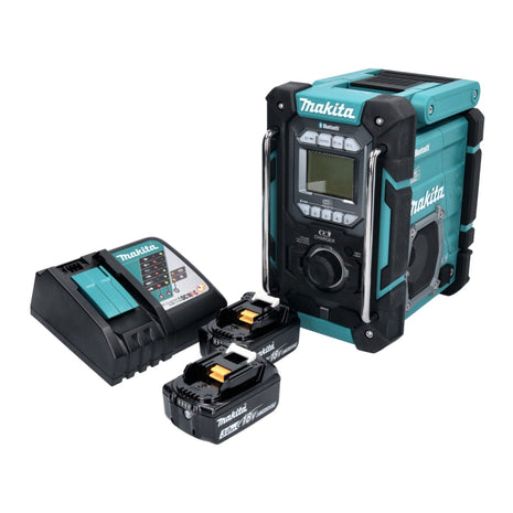 Makita DMR 301 RF Akku Baustellenradio 12 V max. - 18 V DAB / DAB+ / Bluetooth + 2x Akku 3,0 Ah + Ladegerät