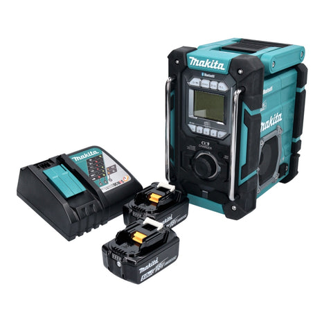 Makita DMR 301 RT Akku Baustellenradio 12 V max. - 18 V DAB / DAB+ / Bluetooth + 2x Akku 5,0 Ah + Ladegerät