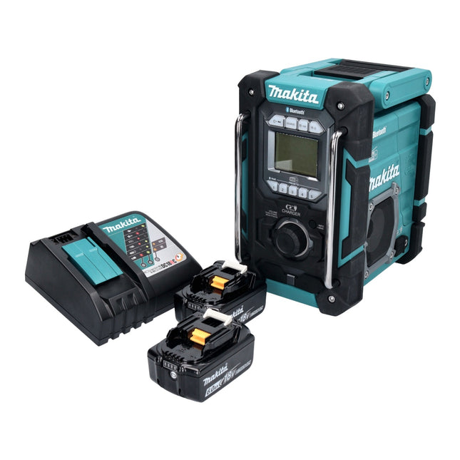 Makita DMR 301 RG Akku Baustellenradio 12 V max. - 18 V DAB / DAB+ / Bluetooth + 2x Akku 6,0 Ah + Ladegerät
