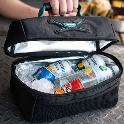 Toolbrothers Lunchpaket mit Makita Isoliertasche + Toolbrothers Fan Edelstahl Brotdose mit 2 Etagen und Bambus Decke 1340 ml + Edelstahl Trinkflasche 500 ml - Toolbrothers