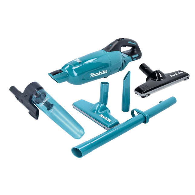 Makita DCL 280 FZ Akku Staubsauger 18 V Brushless + Zyklon Abscheidervorsatz + Teppich Bodendüse - ohne Akku, ohne Ladegerät