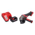 Milwaukee M18 FSAGV115XPDB-501 Akumulatorowa szlifierka kątowa 18 V 115 mm bezszczotkowa + 1x akumulator 5,0 Ah + ładowarka