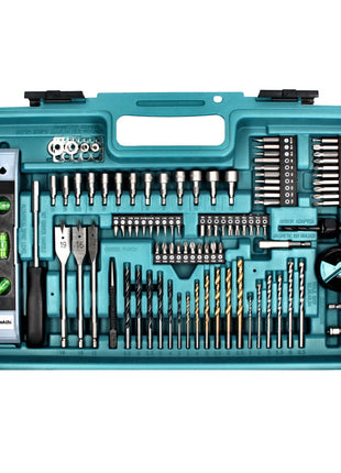 Makita DHP 480 SAX5 Akku Schlagbohrschrauber 18 V 54 Nm + 1x Akku 2,0 Ah + Ladegerät + 101 tlg. Zubehör Set + Koffer