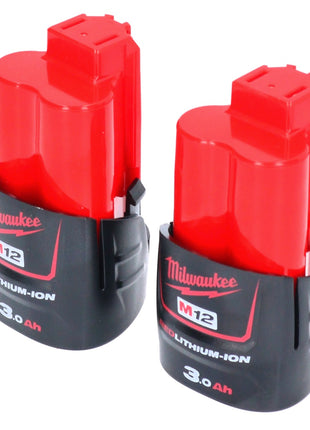 Jeu de batteries Milwaukee 2x M12 B3 12 V 3,0 Ah / 3000 mAh Li-Ion (2x 4932451388)