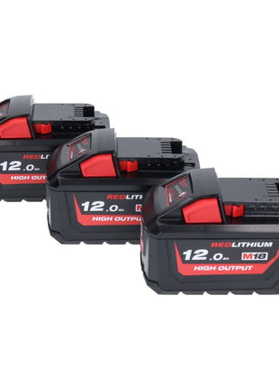 Milwaukee M18 NRG-1203 Akku Starter Set 3x 18 V 12,0 Ah / 12000 mAh Li-Ion Akku ( 3x 4932464260 ) + M12-18 FC Schnell Ladegerät ( 4932451079 ) - Toolbrothers