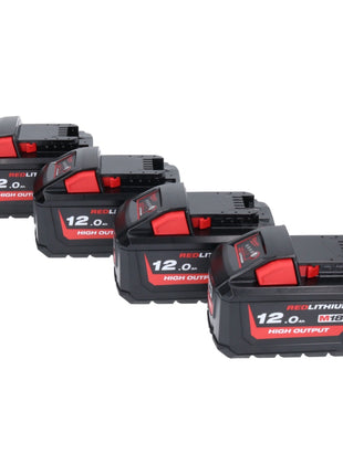 Milwaukee M18 NRG-1204 Akku Starter Set 4x 18 V 12,0 Ah / 12000 mAh Li-Ion Akku ( 4x 4932464260 ) + M12-18 FC Schnell Ladegerät ( 4932451079 ) - Toolbrothers