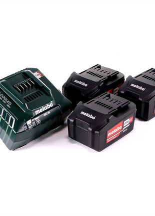 Kit de base Metabo 3x batterie Li-Power 18 V 4,0 Ah CAS batterie Li-Ion + chargeur ASC 55 (685049000)