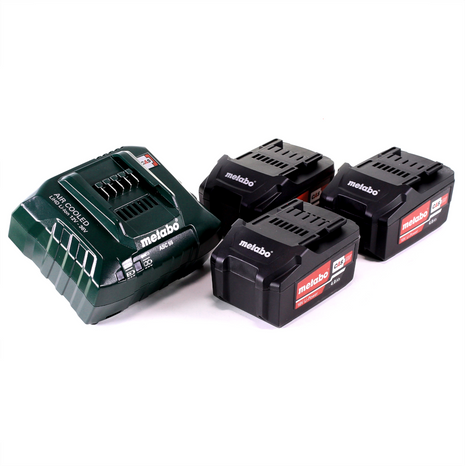 Kit de base Metabo 3x batterie Li-Power 18 V 4,0 Ah CAS batterie Li-Ion + chargeur ASC 55 (685049000)