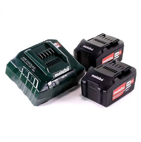 Metabo basic set 2x Li-Power battery pack 18 V 4.0 Ah CAS Li-Ion battery + charger ASC 55 ( 685050000 )