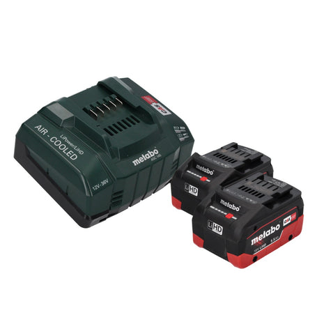 Metabo Basis Set 2x LiHD Akkupack 18 V 5,5 Ah Li-Ion Akku CAS System ( 685122380 ) + ASC 145 Ladegerät AIR COOLED - Toolbrothers