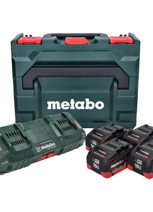 Metabo Basis Set 4x Li Power Akkupack 18 V 10 0 Ah CAS Li Ion Akku 685143590 DUO Doppel Ladegeraet ASC 145 metaBOX 1 - toolbrothers