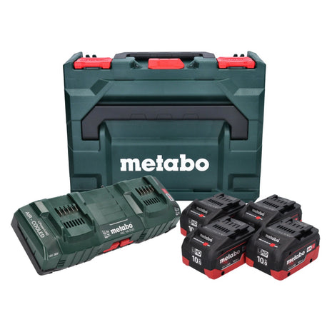 Metabo Basis Set 4x Li Power Akkupack 18 V 10 0 Ah CAS Li Ion Akku 685143590 DUO Doppel Ladegeraet ASC 145 metaBOX 1 - toolbrothers