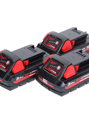 Milwaukee M18 HB3 High Output 3x 18 V 3,0 Ah / 3000 mAh Li-Ion Akku ( 3x 4932471069 ) mit Ladestandsanzeige - Toolbrothers