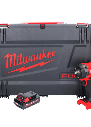 Llave de impacto inalámbrica Milwaukee M18 FIW2F12-301X 18 V 339 Nm 1/2" sin escobillas + 1x batería 3,0 Ah + caja HD - sin cargador