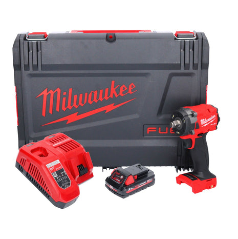 Llave de impacto a batería Milwaukee M18 FIW2F12-301X 18 V 339 Nm 1/2" sin escobillas + 1x batería 3,0 Ah + cargador + caja HD