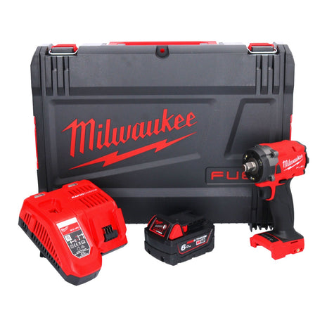 Llave de impacto a batería Milwaukee M18 FIW2F12-601X 18 V 339 Nm 1/2" sin escobillas + 1x batería 6,0 Ah + cargador + caja HD