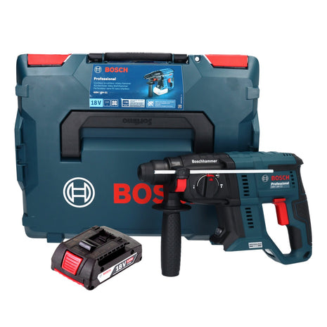 Bosch GBH 18V-21 Taladro percutor inalámbrico profesional 18 V 2,0 J sin escobillas + 1x batería 2,0 Ah + L-BOXX - sin cargador