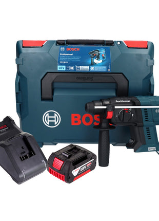 Bosch GBH 18V-21 Professional Akku Bohrhammer 18 V 2,0 J Brushless + 1x Akku 4,0 Ah + Ladegerät + L-BOXX