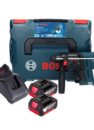 Bosch GBH 18V-21 Professional Akku Bohrhammer 18 V 2,0 J Brushless ( 0611911102 ) + 2x Akku 4,0 Ah + Ladegerät + L-BOXX