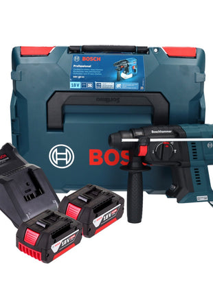 Bosch GBH 18V-21 Taladro percutor inalámbrico profesional 18 V 2,0 J sin escobillas + 2x baterías 5,0 Ah + cargador + L-BOXX