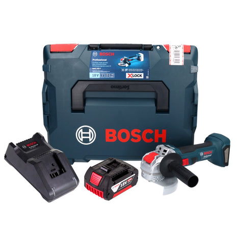 Bosch GWX 18V-7 Professional Akku Winkelschleifer 18 V 125 mm Brushless X-LOCK + 1x Akku 4,0 Ah + Ladegerät + L-Boxx - Toolbrothers